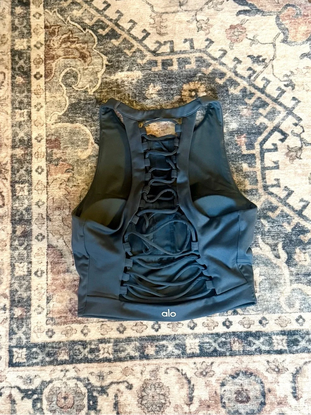 ALO Yoga Movement Bra Tank Teal Jade